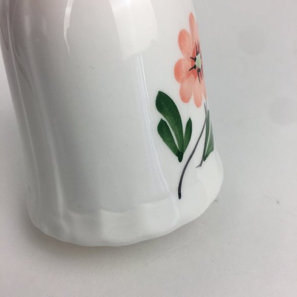 Vintage Ceramic Bell White w Pink Flowers‎ Decor - Picture 7 of 8